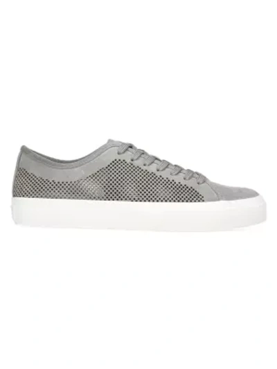 Vince Men's Farrell-5 Perforated Suede Trainers In Smoke
