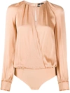 ELISABETTA FRANCHI WRAP BODYSUIT BLOUSE