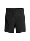 Alexander Mcqueen Selvedge Logo Swim Shorts In Black