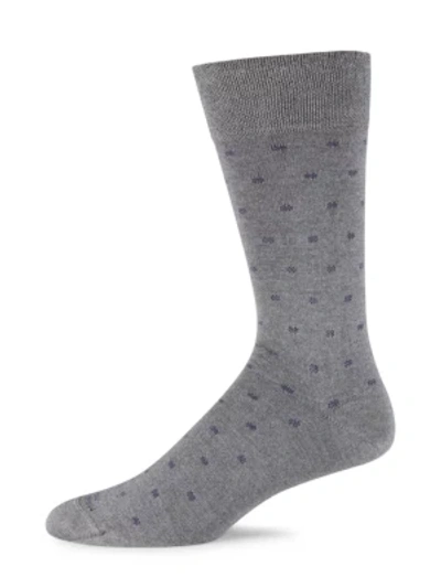 Marcoliani Polka Dot Modal Socks In Silver Grey