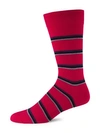 Marcoliani Easy Stripe Pima Cotton Socks In Red
