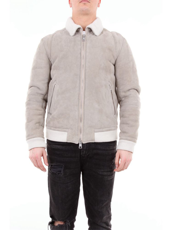 Mauro Grifoni Men's White Leather Outerwear Jacket | ModeSens