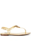 Dolce & Gabbana Nappa Leather Devotion Thong Sandals In Gold