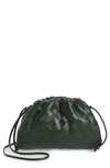 Bottega Veneta The Mini Intreccio Leather Pouch In Bottle Green