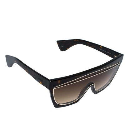 Pre-owned Loewe Brown Havana/ Brown Gradient Lw40012i Tyra Masque Sunglasses