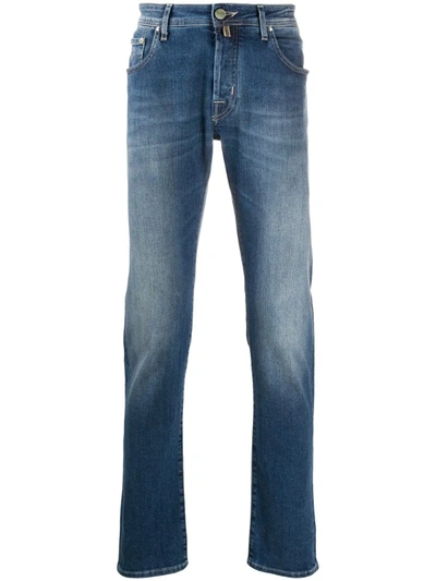 Jacob Cohen Straight Leg Five Pocket Jeans In Blue