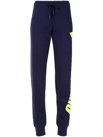 Love Moschino Logo Detail Cotton Track-pants In Blue