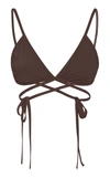Christopher Esber Wrapped Tie Bikini Top In Brown