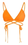 Christopher Esber Wrapped Tie Bikini Top In Orange