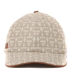 FERRAGAMO COTTON & LEATHER HAT WITH GANCINI ALL OVER PRINT,11542302