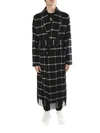 DOLCE & GABBANA ROBE COAT WITH CHECK PATTERN AND FRINGED HEM,11542275