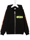 GCDS GRAPHIC-PRINT ZIPPED HOODIE