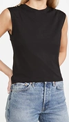 Frame Le High Rise Muscle Tee Noir In Noir