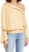 Ramy Brook Sammy Ruffled One Shoulder Blouse In Maple