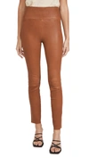 Sprwmn High-waisted Pull-on Skinny Trousers In Brown