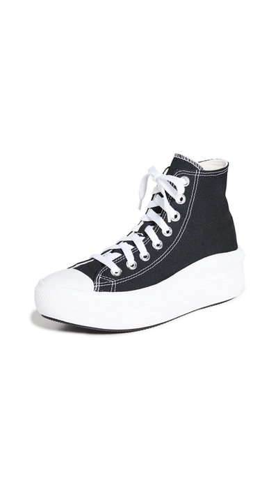 Converse Chuck Taylor All Star High Platform Ctas In Black/natural Ivory/white