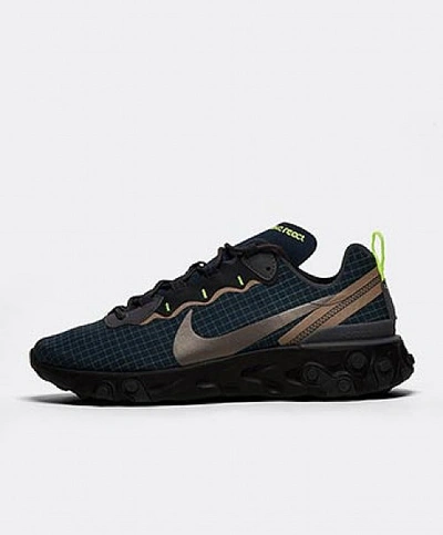 Nike React Element 55 Trainer In Armoury Navy / Metallic Dark Grey
