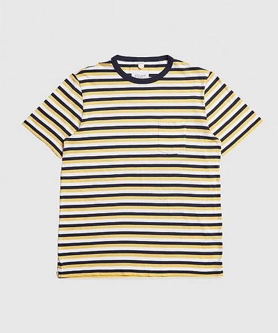 Albam Striped Cotton-jersey T-shirt In Yellow