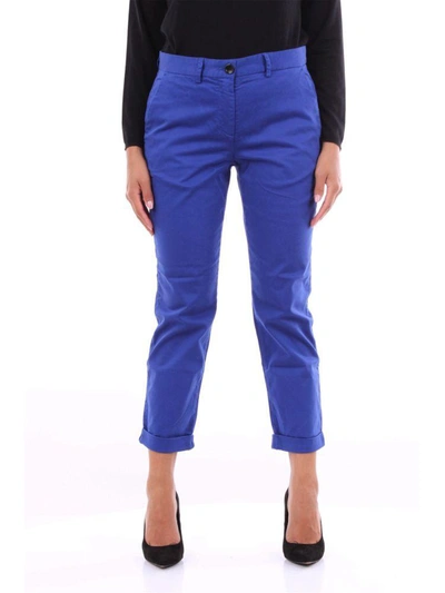 Ps By Paul Smith Women's Blue Cotton Trousers