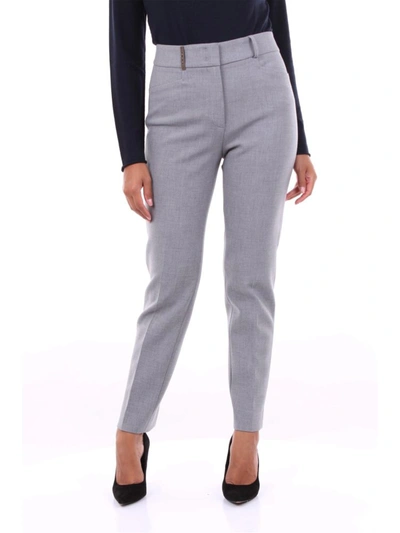 Peserico Women's Grey Polyester Trousers