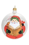 Vietri Reading Old St. Nick Ornament In Multi