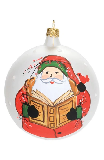 Vietri Reading Old St. Nick Ornament In Multicolor