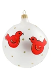 Vietri Red Birds Ornament In Multi