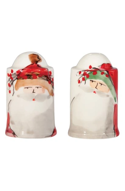 Vietri Old St. Nick Salt-and-pepper Shaker Set In Handpainted