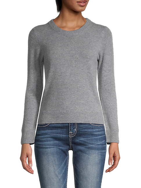 Alice And Olivia Long-sleeve Cashmere Sweater In Medium Grey | ModeSens