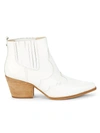 Sam Edelman Winona Crocodile-embossed Leather Ankle Boots In White