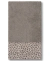 Linum Home Spots Embellished Hand Towel In Dark Gray