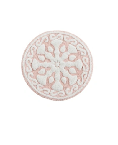 Madison Park Casablanca Tufted Cotton Bath Rug, 25" Round In Pink