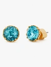 Kate Spade Gold-plated & Cubic Zirconia Stud Earrings In Aquamarine