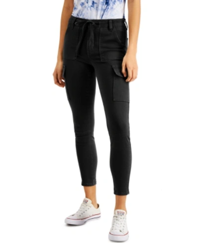 Almost Famous Juniors' Utility Skinny Jeans In Black