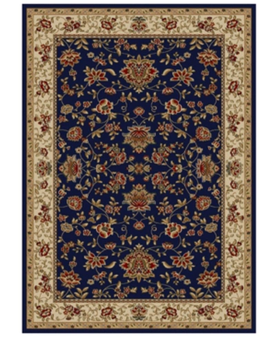 Km Home Closeout!!  Pesaro Manor 2'2" X 7'7" Runner Area Rug In Navy