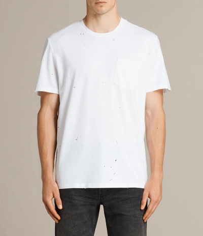 Allsaints Musica Crewneck Tee In Optic White