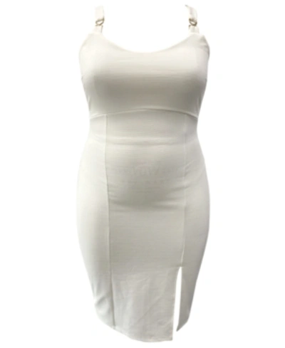 Almost Famous Trendy Plus Size Sleeveless Bodycon Dress In White