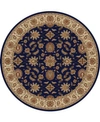 Km Home Closeout!  1592/1085/navy Pesaro Blue 5'3" X 5'3" Round Area Rug In Blue