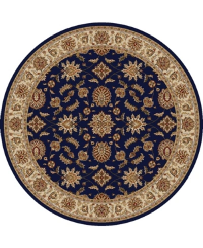 Km Home Closeout!  1592/1085/navy Pesaro Blue 5'3" X 5'3" Round Area Rug