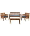 SAFAVIEH CARSON 4PC OUTDOOR SEATING SET