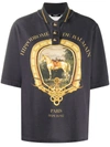 BALMAIN PRINTED COTTON POLO SHIRT