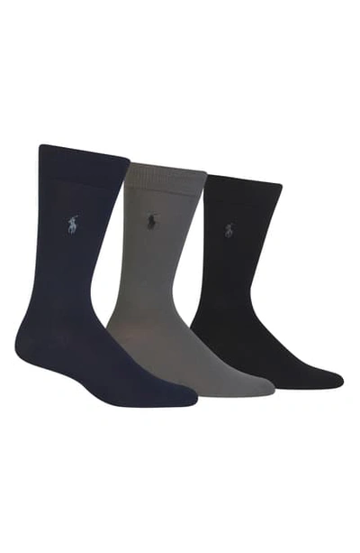 Polo Ralph Lauren Assorted 3-pack Supersoft Socks In Navy Multi