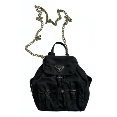 Pre-owned Prada Black Cloth Backpack