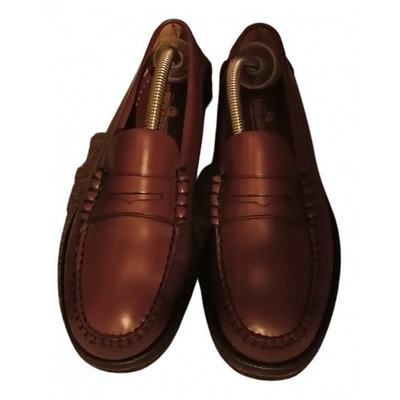 Pre-owned Sebago Camel Leather Flats