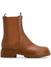Gianvito Rossi Side Elastic Spliced Short Boots In Brown
