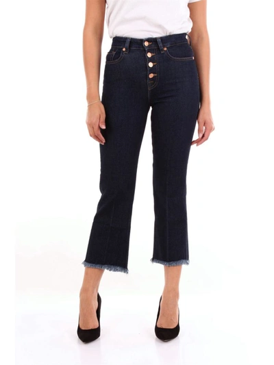 7 For All Mankind Women's Blue Cotton Pants