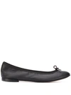 Repetto Black Leather Cendrillon Ballerina Flats In Cloud Grey