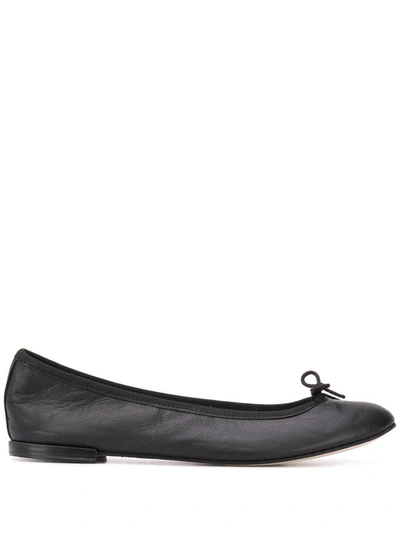 Repetto Bow Detail Ballerina Shoes In Black