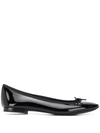 REPETTO BOW DETAIL PATENT BALLERINA SHOES