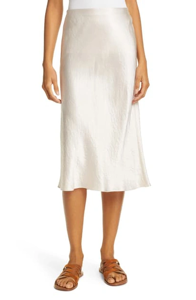 Vince Black High-waisted Satin Skirt In White